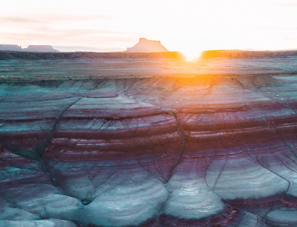 Bentonite Hills sunset